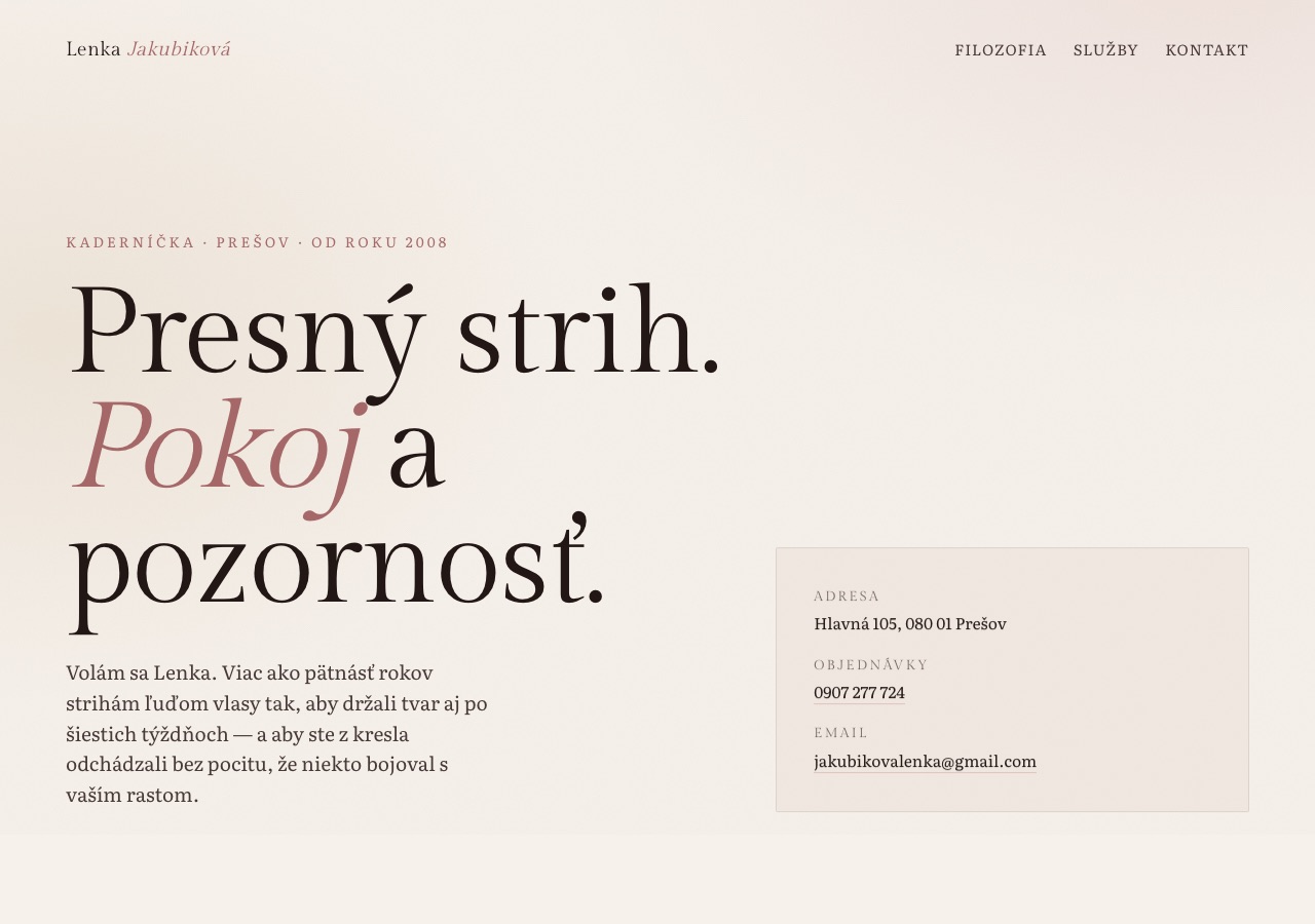 Jakubikova — services